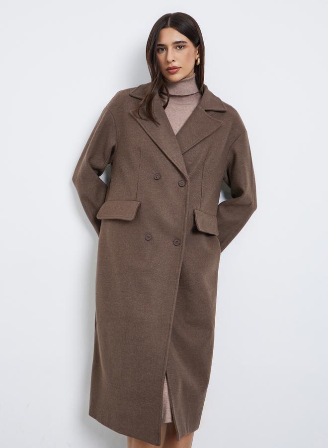 Styli Oversized Wool Like Double Breasted Coat - Image 3