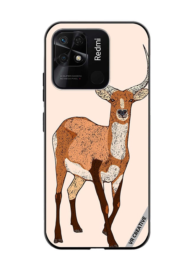 VR CREATIVE Protective Case Cover For Xiaomi Redmi 10C Red Lechwe, Deer Engraved Design Multicolour - Image 1
