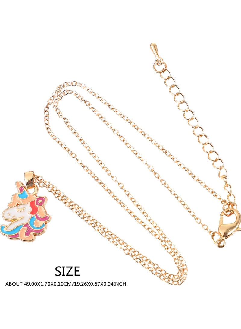 GGOOT Kids Unicorn Watch Necklace Set: 3D Cute Cartoon Unicorn Wrist Watch with Choker 4pcs Pendant Charms Birthday Gift for Children Toddler Baby Girls Little Child - Image 3
