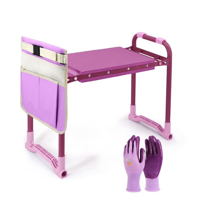 Colwelt Colwelt Garden Kneeler Upgraded Gardening Kneelers Stool with Rugged  Sturdy Steel Frame Garden Seat and Kneeler Bench with Tool Pouch EVA Foam Pad Protects Your KneesPurple 