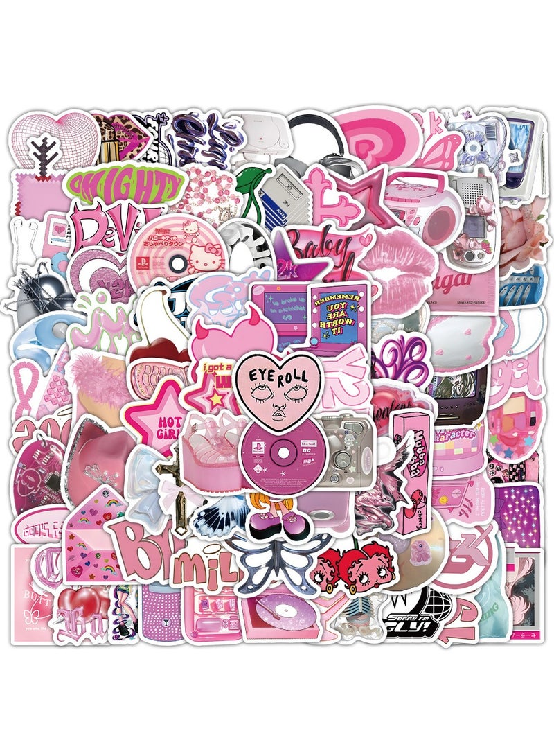 Y2K Vintage Coquette Aesthetic Stickers, Gentle Ballet Style Graffiti Sticker, Coquette Room Decor Vintage, Valentine Day Stickers for Girl Water Bottles Laptop Pink Decal for Phone Cases - Image 2