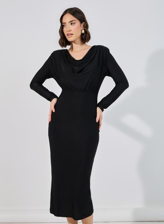Styli Cowl Neck Midi Dress  - Image 2