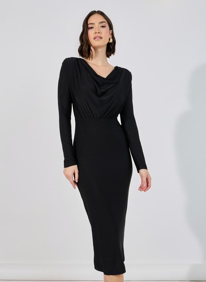 Styli Cowl Neck Midi Dress  - Image 5