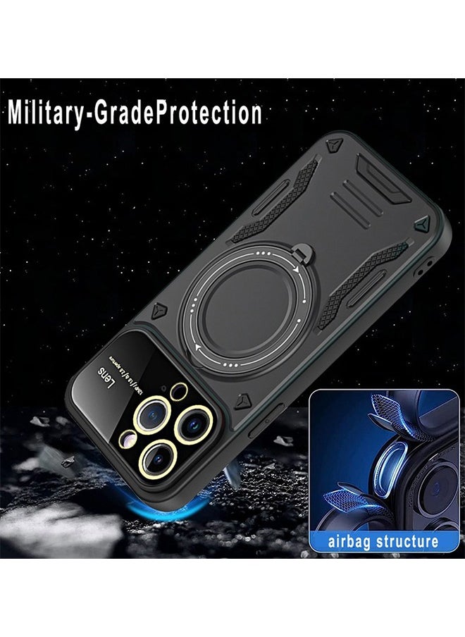 Generic - iPhone 15 Pro MagSafe Case Cover Camera Len Protector Protection with Magnetic Wireless Charging Back Invisible Ring Stand Phone Holder Kickstand Cell Comfortable Hold Shockproof Accessory - Image 1