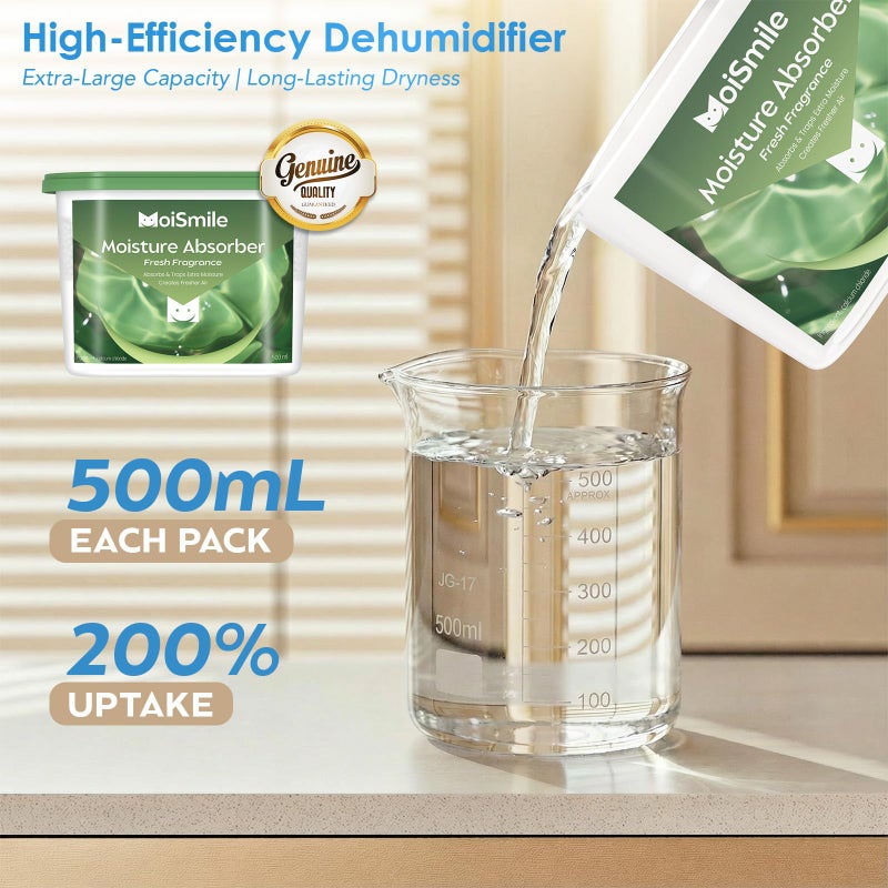 Moismile Moisture Absorbers, Efficient Fresh Scent Humidity Absorber ï¼† Odor Eliminator Boxes, Refillable Car Dehumidifier for Closet, Bathroom, Basementï¼† RV, 3 Pack - Image 4