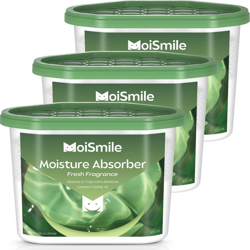 Moismile Moisture Absorbers, Efficient Fresh Scent Humidity Absorber ï¼† Odor Eliminator Boxes, Refillable Car Dehumidifier for Closet, Bathroom, Basementï¼† RV, 3 Pack - Image 1
