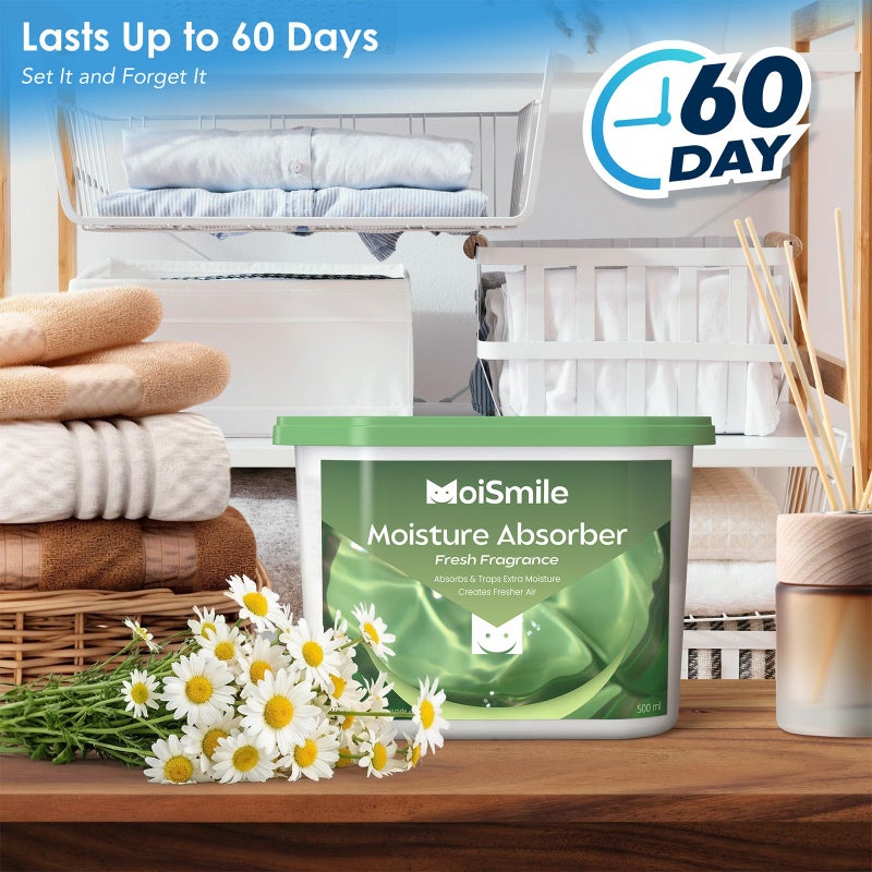 Moismile Moisture Absorbers, Efficient Fresh Scent Humidity Absorber ï¼† Odor Eliminator Boxes, Refillable Car Dehumidifier for Closet, Bathroom, Basementï¼† RV, 3 Pack - Image 3