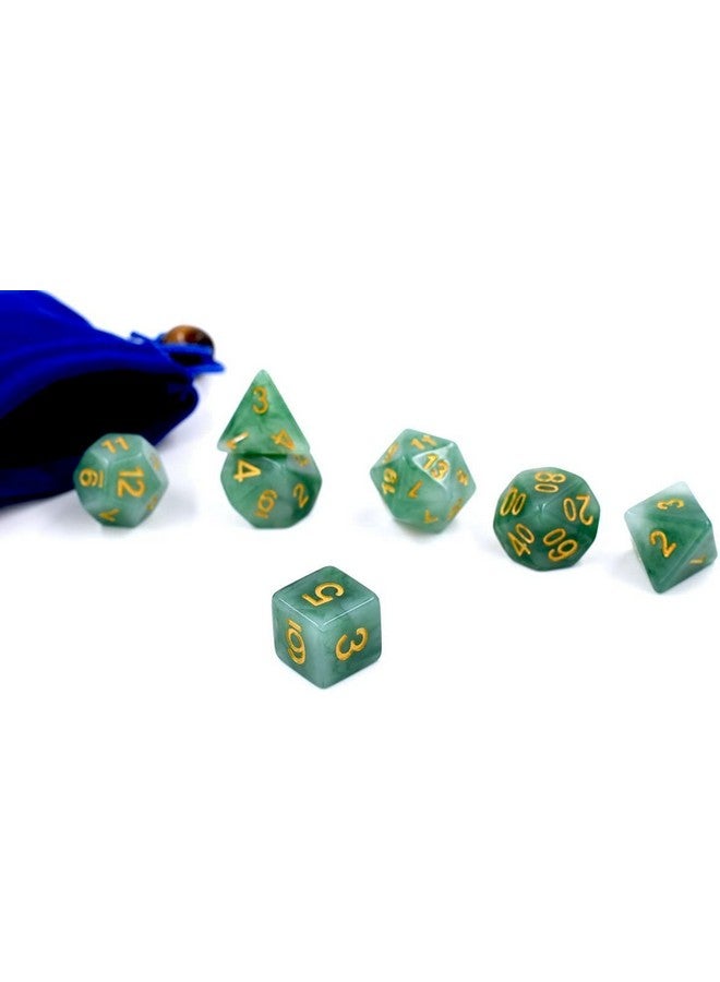 HDdais Polyhedral DND Dice Sets, 7-Die RPG Resin Green D&D Dice Set for Dungeons and Dragons Role Playing Games and Tabletop Game - Image 4