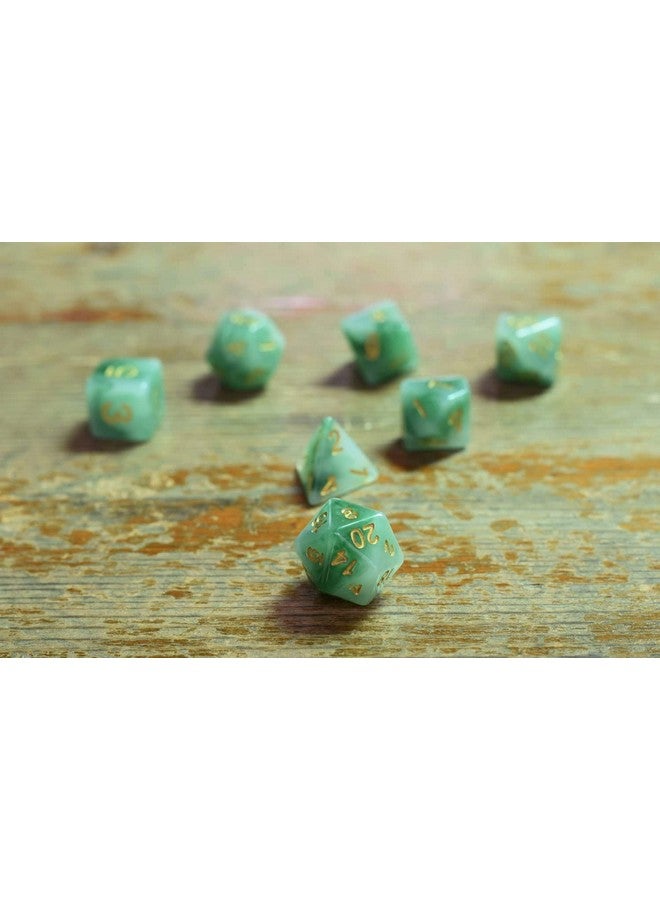 HDdais Polyhedral DND Dice Sets, 7-Die RPG Resin Green D&D Dice Set for Dungeons and Dragons Role Playing Games and Tabletop Game - Image 5