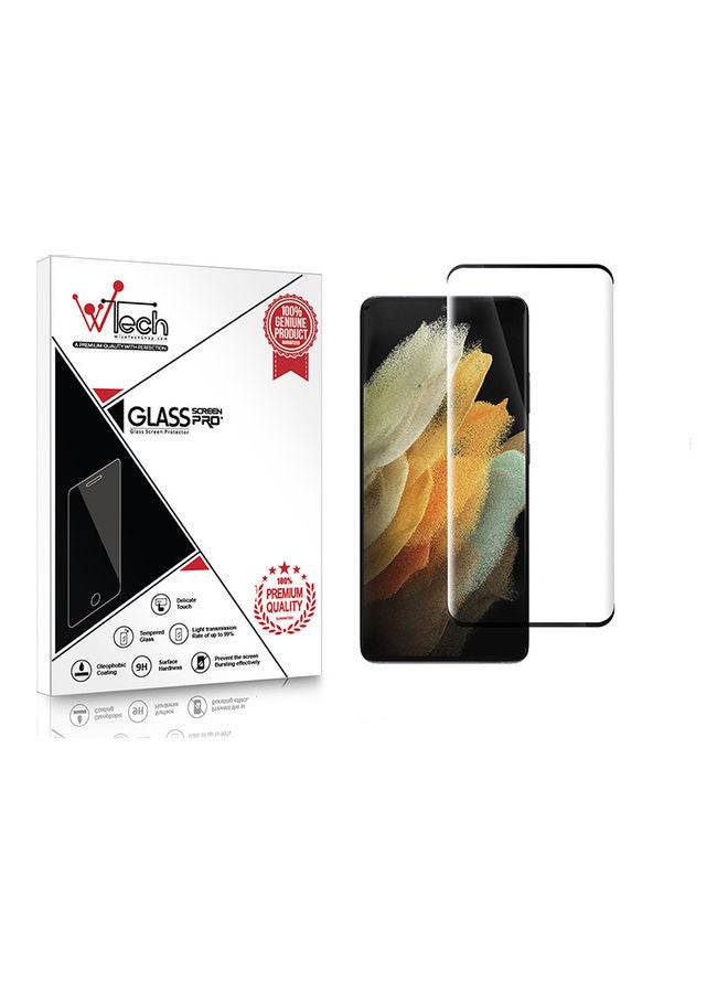NIBEMINENT Tempered Glass Screen Protector For Samsung Galaxy S21 Ultra Clear/Black - Image 1