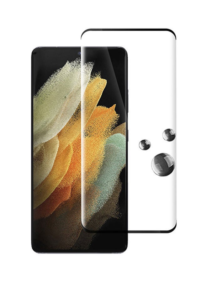 NIBEMINENT Tempered Glass Screen Protector For Samsung Galaxy S21 Ultra Clear/Black - Image 2
