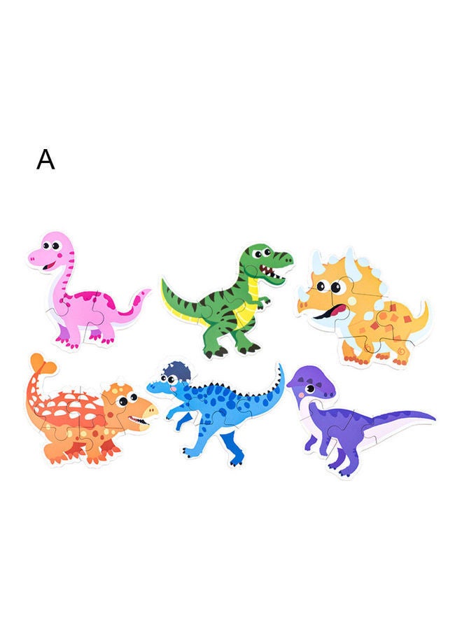 NIBEMINENT 6-Piece Cartoon Animal Wooden Puzzle