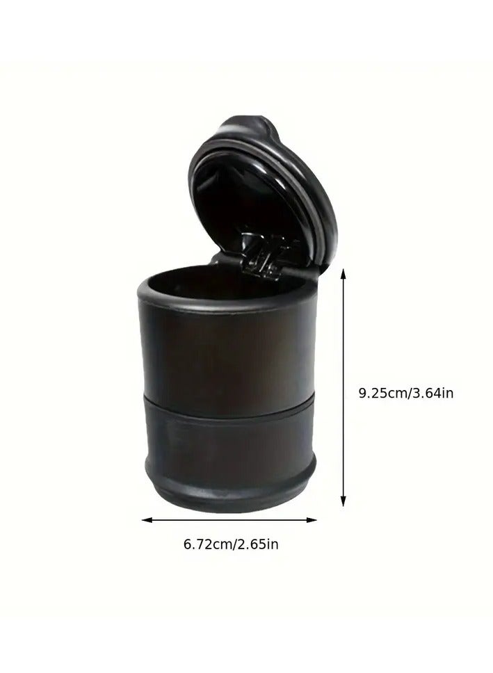 PAMEER Portable Car Ashtray and Cup Holder with Lid Mini Car Trash Can Ash Tray with LED Blue Light Sets for All Vehicle Types and Travel - Image 2