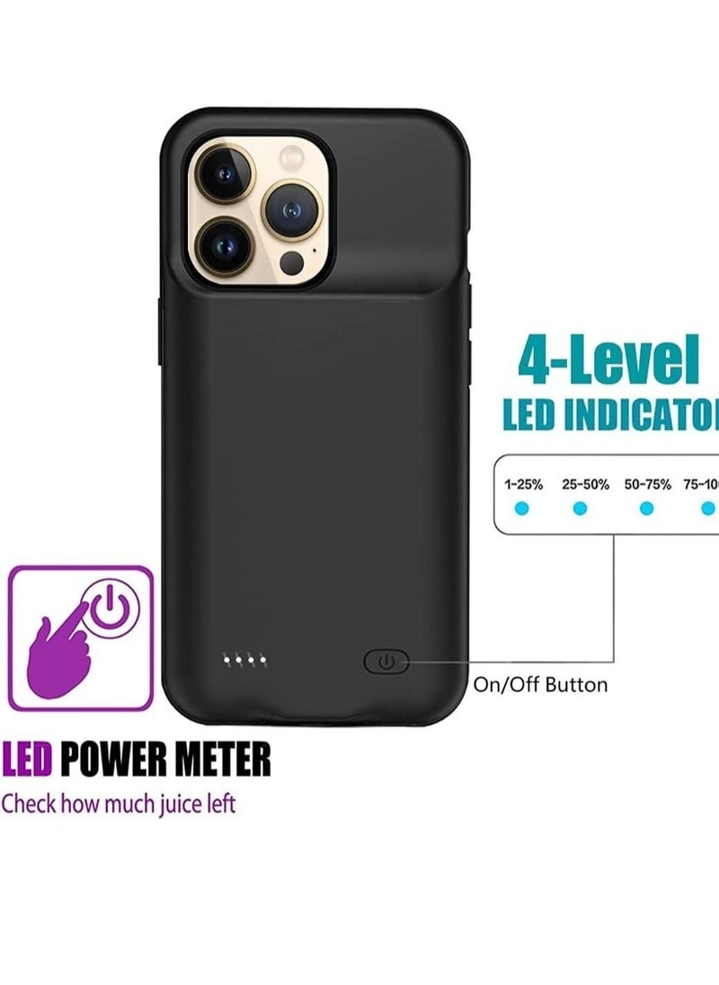 Raxoom Battery Case for iPhone Series, Portable Battery Pack, Rechargeable Smart Charger Case, External Battery Charging Case, 4500 mah, Compatible with (iPhone 14 Pro Max) - Image 2