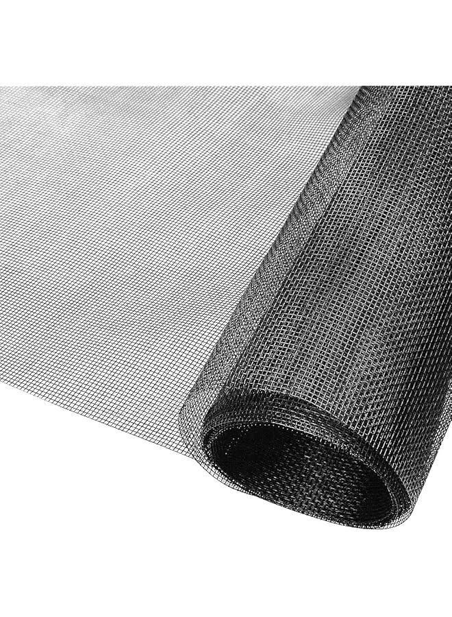 The Bros Window Screen Mesh Insect Mesh Screen Fly Mesh Roll Fly Mosquito Net Window Net Fly Screens Fiberglass Screen Mesh for Windows and Door (122X252CM, Black) - Image 1