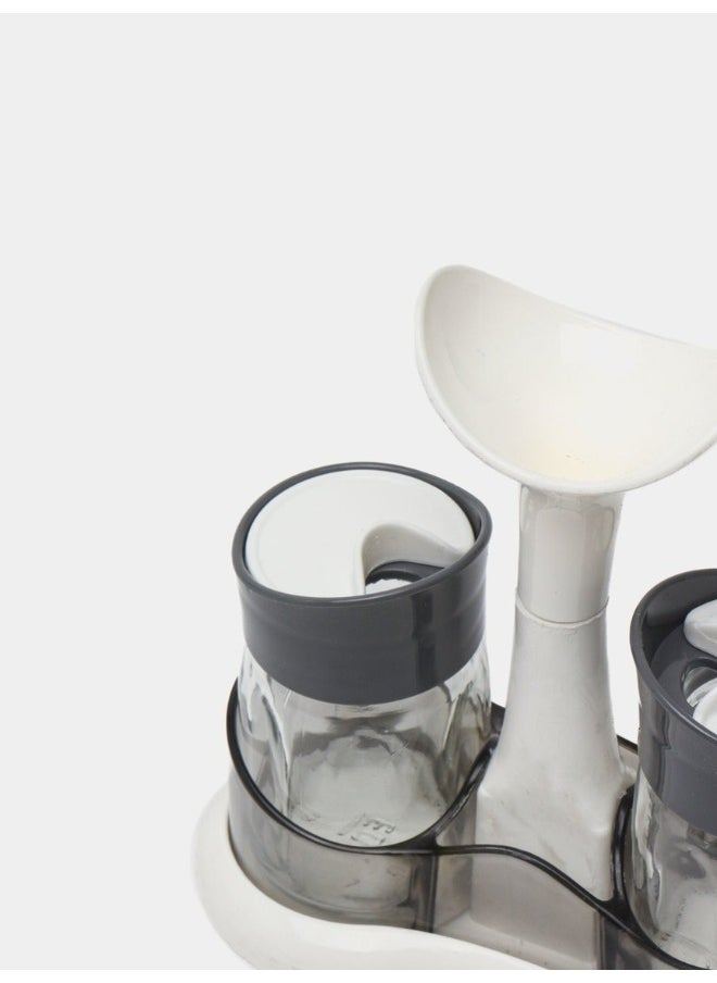 Bager - Set of 3 Pcs Salt And Pepper Shaker With Holder - Image 1