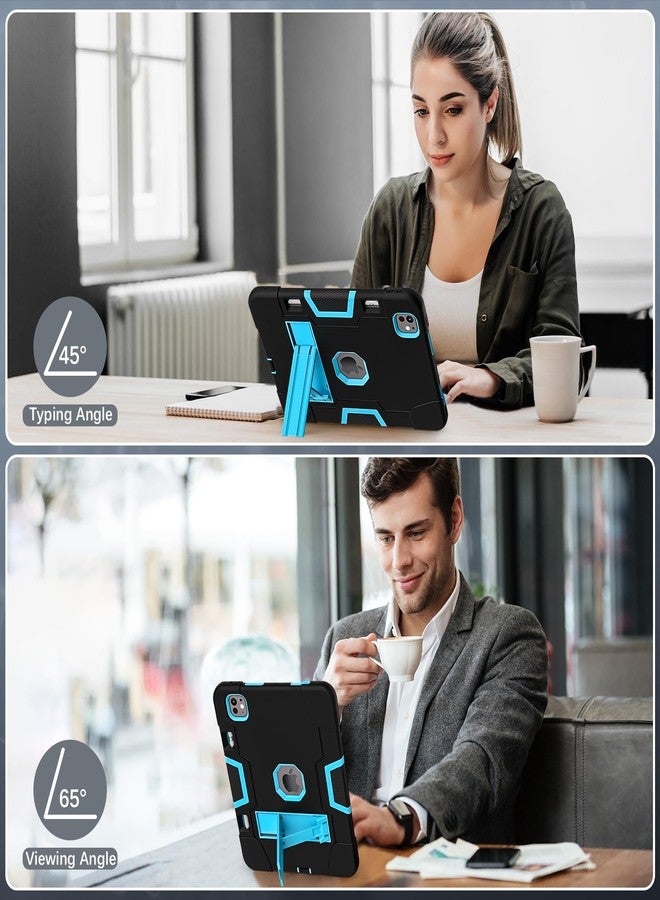 TSQQST for iPad Pro 11 Inch Case M4 5th Generation 2024, iPad Pro 11 Case with Pencil Holder+Stand, Full-Body Rugged Cover for iPad Pro 11 Inch 5th Gen, Black Blue - Image 5