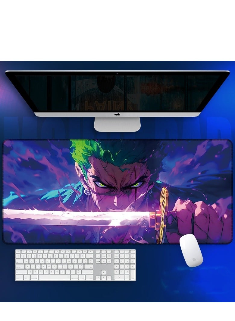 كيو زد لوحة ماوس Anime One Piece، لوحة ماوس ألعاب كبيرة ممتدة، قاعدة مطاطية غير قابلة للانزلاق ووسادة مكتب بحافة مخيطة للكمبيوتر المنزلي والعمل والدراسة - Image 1