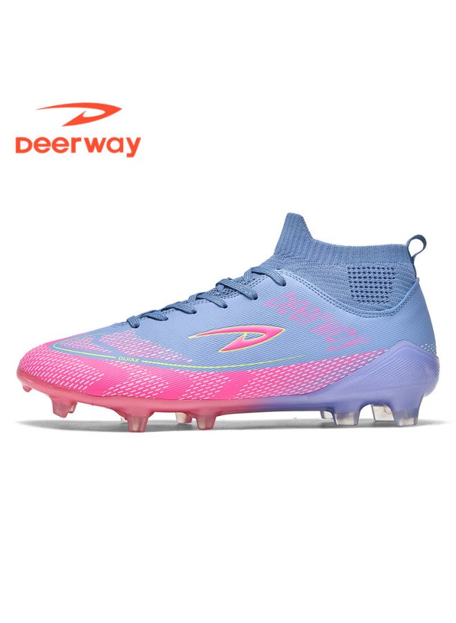 Deerway Youth Soccer Shoes Ag Studs Grass Field Non-slip Wear-resistant Training Match Shoes Rose Red Purple Ag Studs Size 41 - Image 1