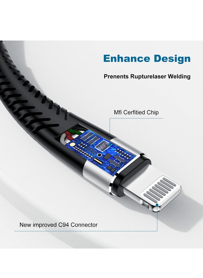 PROMASS - PROMASS 2M MFi Certified Braided Fast Charging Cable USB C to Lightning Compatible with iPhone 14 Pro/14 Pro Max/14/14 Plus/iPad 9/ 13/13 Pro/ 13 Pro Max/ 12/ 11/ X/ 8/7 - Image 1