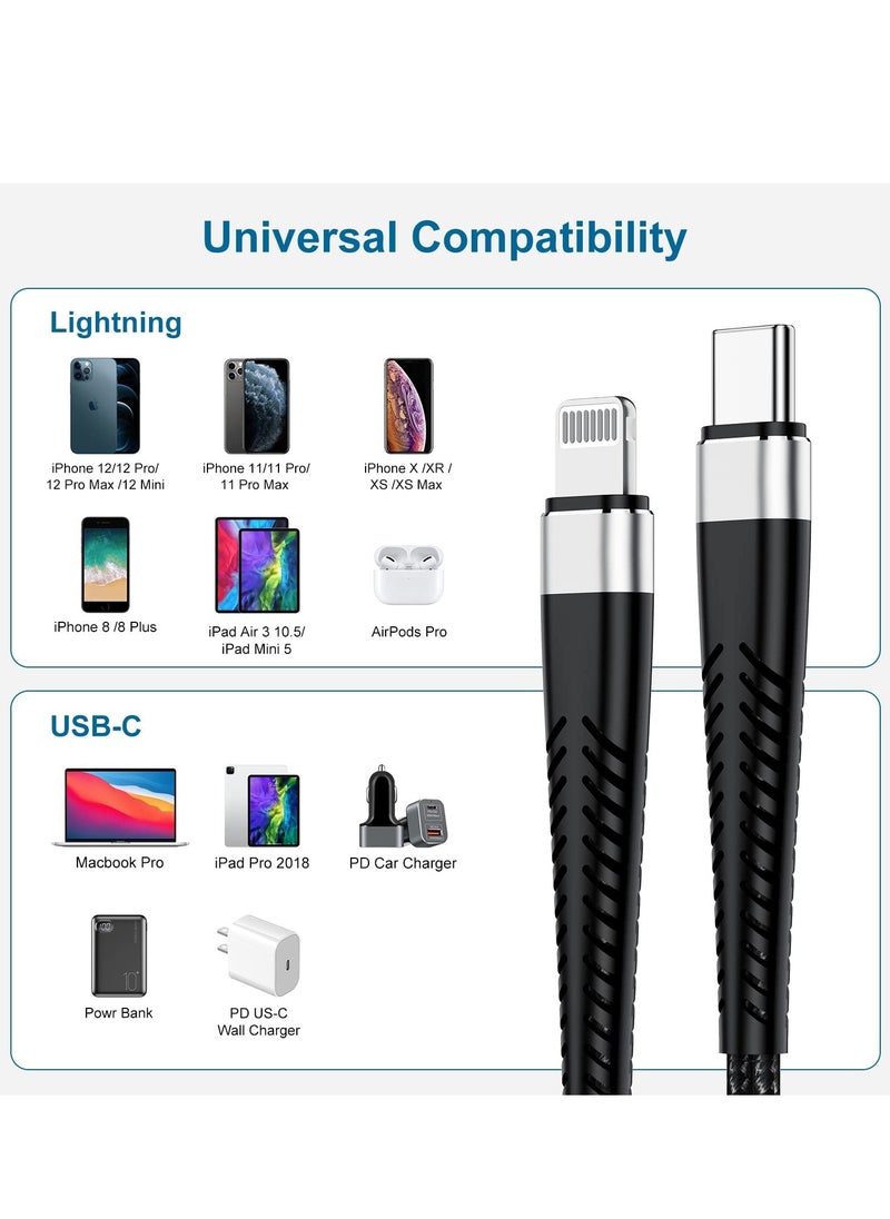 PROMASS - PROMASS 2M MFi Certified Braided Fast Charging Cable USB C to Lightning Compatible with iPhone 14 Pro/14 Pro Max/14/14 Plus/iPad 9/ 13/13 Pro/ 13 Pro Max/ 12/ 11/ X/ 8/7 - Image 1