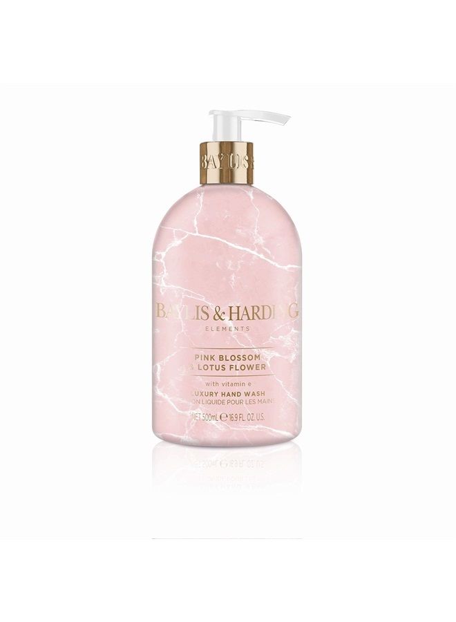 Baylis & Harding Elements Pink Blossom and Lotus Flower Hand Wash, 500 ml (Pack of 3) - Vegan Friendly  - Image 1