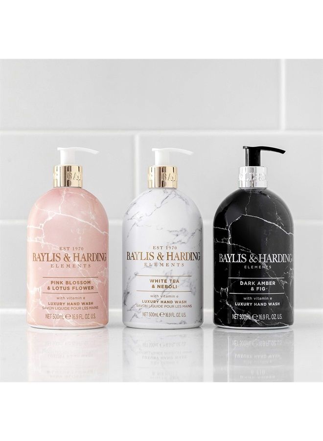 Baylis & Harding Elements Pink Blossom and Lotus Flower Hand Wash, 500 ml (Pack of 3) - Vegan Friendly  - Image 4