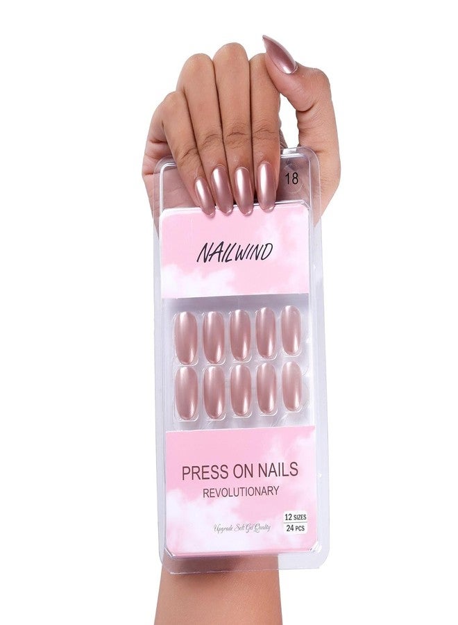 نيل ويند أظافر نايل ويند اللاصقة 24 | أظافر صناعية فرنسية قصيرة طبيعية | أظافر أكريليك تغطي كامل الأظافر | أظافر صناعية طبيعية رقيقة ومريحة للنساء والفتيات (V-18) - Image 3