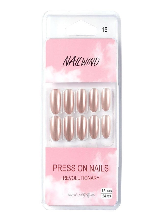نيل ويند أظافر نايل ويند اللاصقة 24 | أظافر صناعية فرنسية قصيرة طبيعية | أظافر أكريليك تغطي كامل الأظافر | أظافر صناعية طبيعية رقيقة ومريحة للنساء والفتيات (V-18) - Image 1