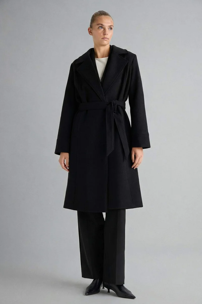 ديفاكتو Regular Fit Polo Collar Belt Cachet Jacket