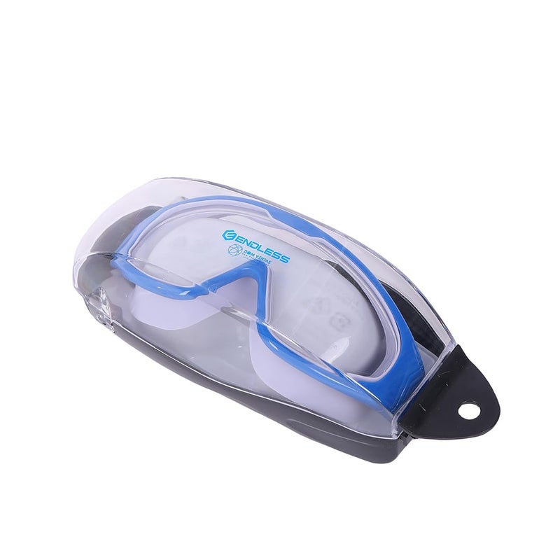 Endless EL1009 Premium Swimming Goggle with Anti-Fog and UV Protection | Blue | Stylish Big Frame for more Visibility | Soft Silicone Gasket for Leak Proof | With Hard Case - Image 1