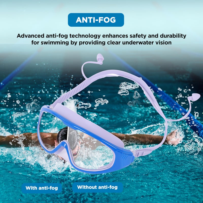 Endless EL1009 Premium Swimming Goggle with Anti-Fog and UV Protection | Blue | Stylish Big Frame for more Visibility | Soft Silicone Gasket for Leak Proof | With Hard Case - Image 4