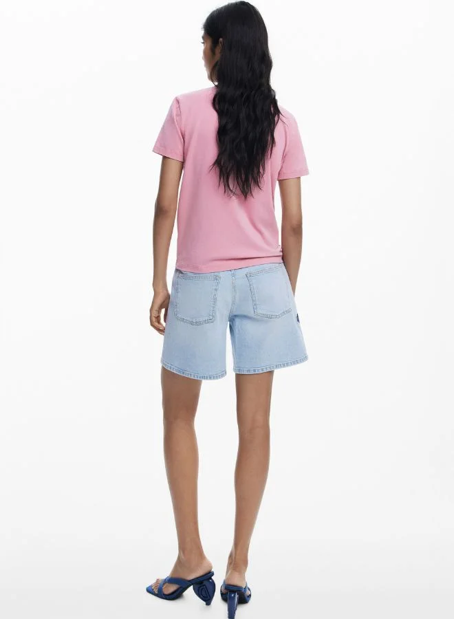 DESIGUAL Denim Bermuda Flower