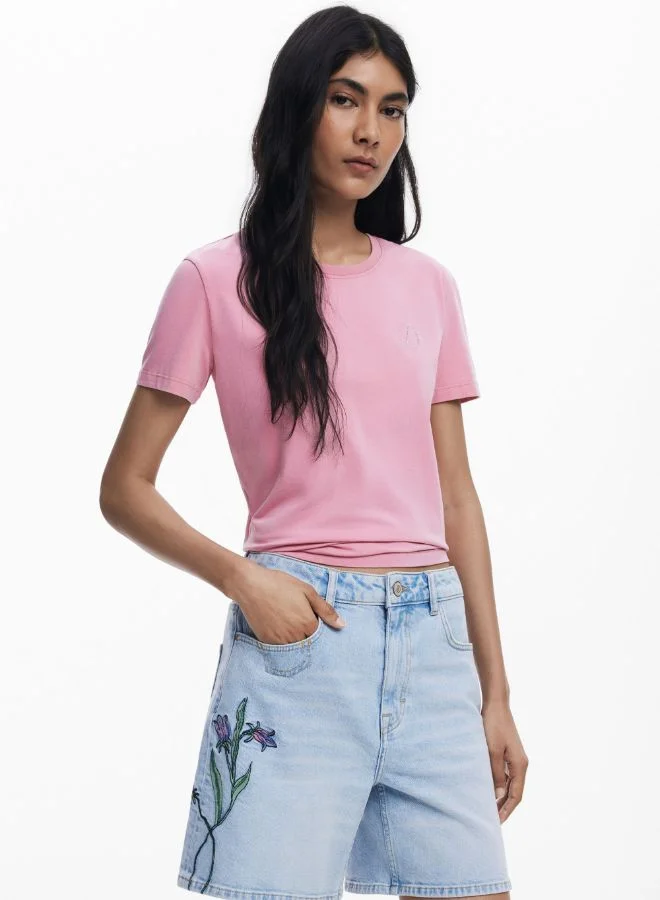 DESIGUAL Denim Bermuda Flower