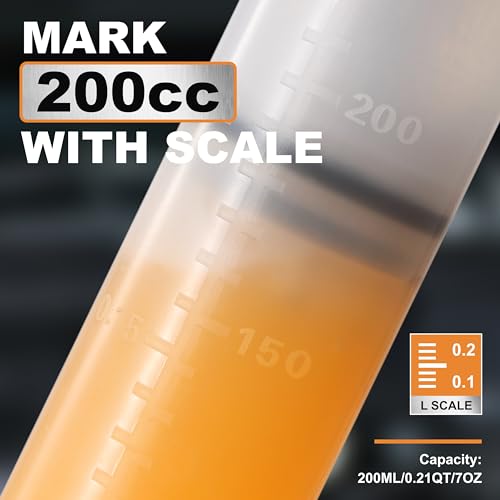 FOUR UNCLES 200cc Fluid Extractor & Fill Pump for Automotive Use - Oil Syringe with a 23" Hose & Two 12" Extension Tubes for Easy Oil Change - Image 5