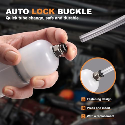 FOUR UNCLES 200cc Fluid Extractor & Fill Pump for Automotive Use - Oil Syringe with a 23" Hose & Two 12" Extension Tubes for Easy Oil Change - Image 4