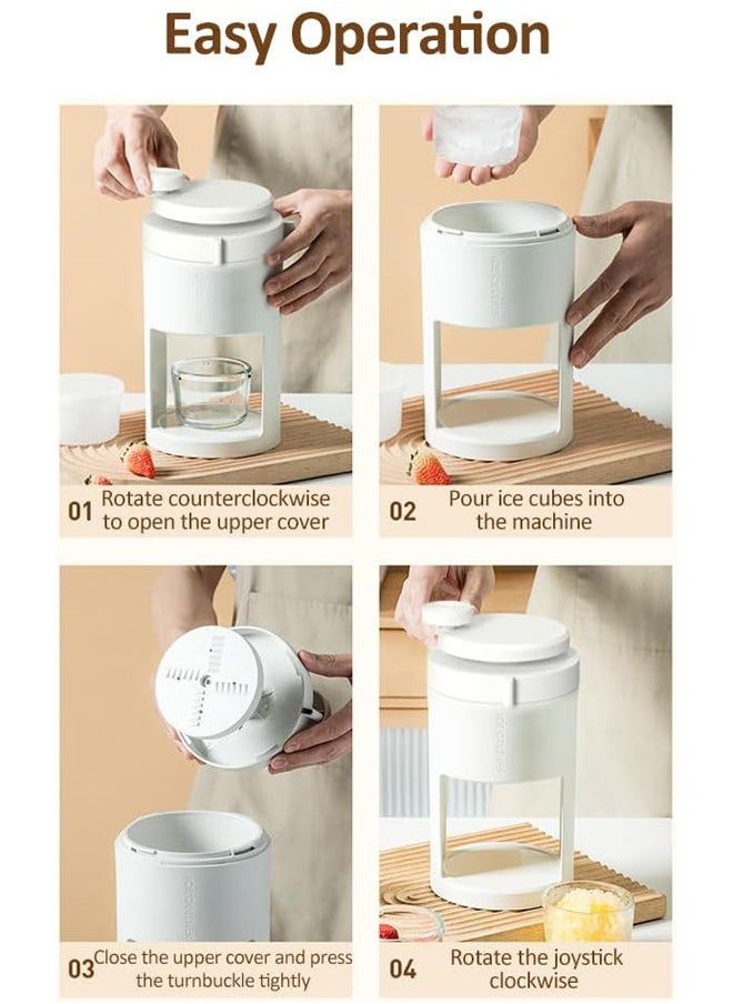 Aikenn - Shaved Ice Maker,Slushie Machine,Portable Ice Crusher,with 2 Reusable Plastic Ice Mold Cups,Multi-Purpose Ice Shaver Machine for Homemade Shaved Ice, Snow Cones, Slushies, Cocktails - Image 1