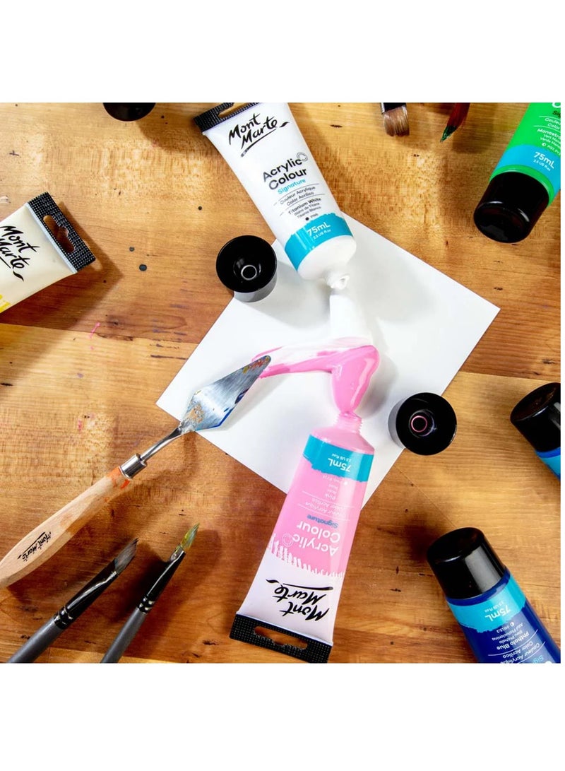 Mont Marte Signature Acrylic Colour Paint Tube 75ml Content Orange - Image 4