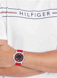 TOMMY HILFIGER Men's Analog Round Shape Silicone Wrist Watch 1710540 - 46 Mm  - Image 4