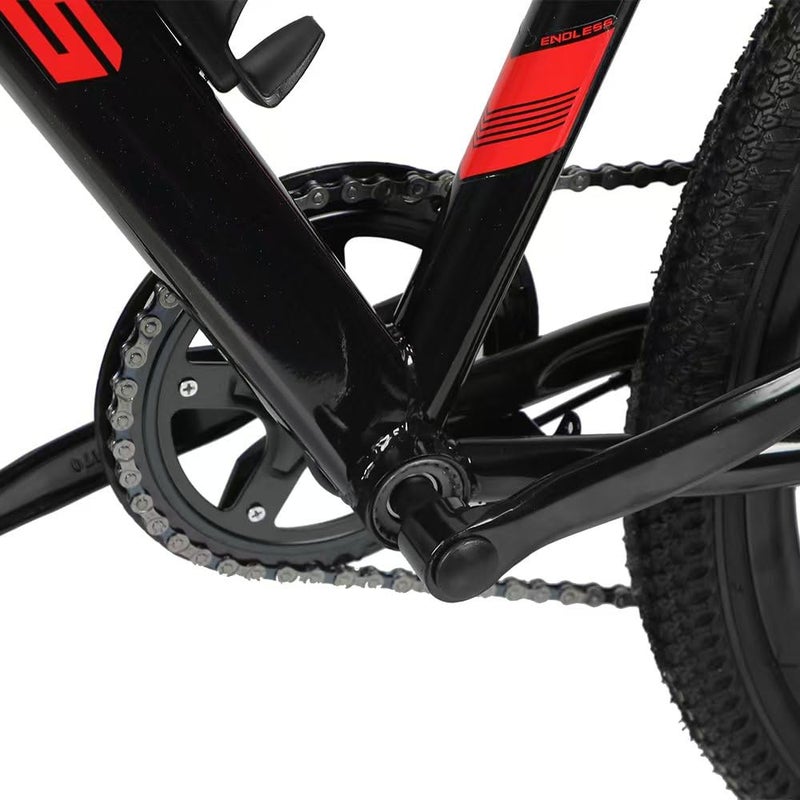 Endless High Carbon Steel 18" Frame, 26" Wheels Mountain Bike with Shimano Tourney Gear Shifter for Adults|Disc Brakes, Adjustable Seat, All Terrain Tyres, Suspension MTB Cycle for Unisex - Image 3