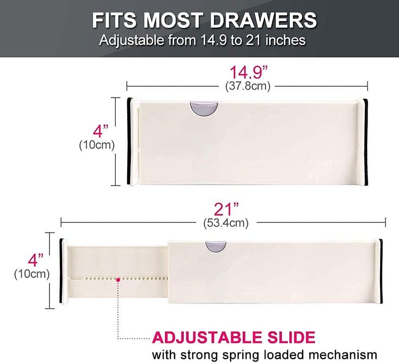 BLAPOXE Drawer Dividers Organizer Wardrobe Cloth Innerware Storage Organizer and Utensils Organizer For Clothing Office Kitchen Storage 4 - Image 2