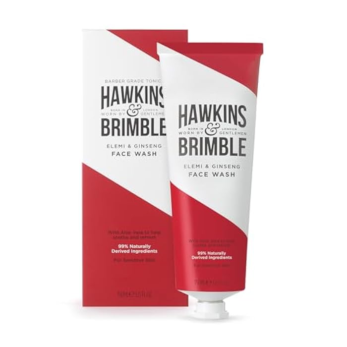 Hawkins & Brimble - Mens Face Wash, 150ml - Aloe Vera Face Wash for Sensitive Skin, Cool Assist in Removal of Excess Oil, Soothe, Refresh, Cleansing & Remove Dirt - Elemi & Ginseng Signature Fragrance - Image 1