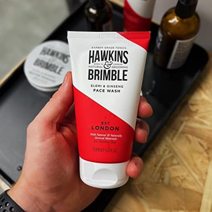 Hawkins & Brimble - Mens Face Wash, 150ml - Aloe Vera Face Wash for Sensitive Skin, Cool Assist in Removal of Excess Oil, Soothe, Refresh, Cleansing & Remove Dirt - Elemi & Ginseng Signature Fragrance - Image 5