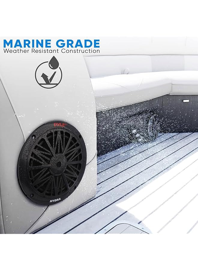 Pyle 200 Watt Marine Boat Speaker System Weather Proof Dual 2 Way 6.5 Inch Outdoor Speakers W/ 85Hz-6Khz Frequency Response, Heavy Duty 8Oz Magnet Structure Plmr6Kb,Black - Image 4