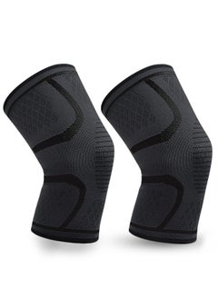 Knee Brace 2 Pack Knee Compression Sleeve Support for Men & Women Weightlifting, Gym, Workout, Hiking, Sports (M)