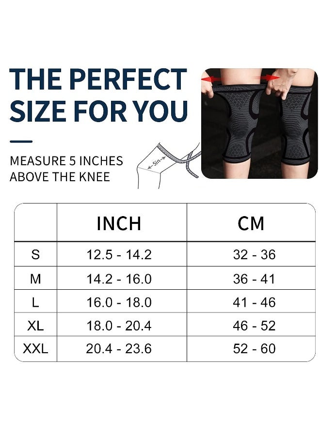 Generic - Knee Brace 2 Pack Knee Compression Sleeve Support for Men & Women Weightlifting, Gym, Workout, Hiking, Sports (M) - Image 1