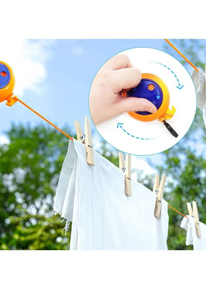 Cool Baby COOLBABY Portable Travel Clothesline.Artifact For Business Travel.Suitable For Hotel Travel.Cruise Ship.Outdoor/Indoor. With 20 Clothespins.10 Fixed Buckles.4 Folding Hangers  - Image 3