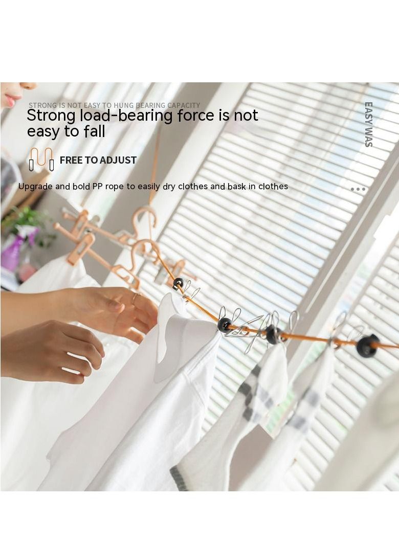 Cool Baby COOLBABY Portable Travel Clothesline.Artifact For Business Travel.Suitable For Hotel Travel.Cruise Ship.Outdoor/Indoor. With 20 Clothespins.10 Fixed Buckles.4 Folding Hangers  - Image 4