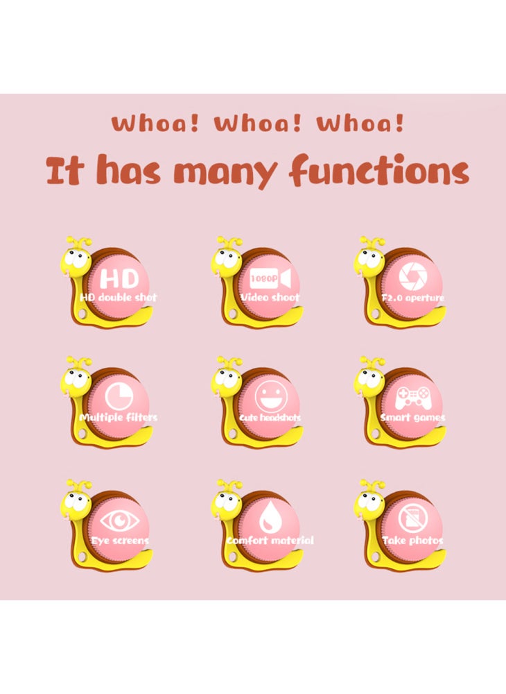 Q2 Kids Camera Toy Cartoon Snail Shaped Children Photo Video Recorder with 32G Memory Card - Green - Image 2