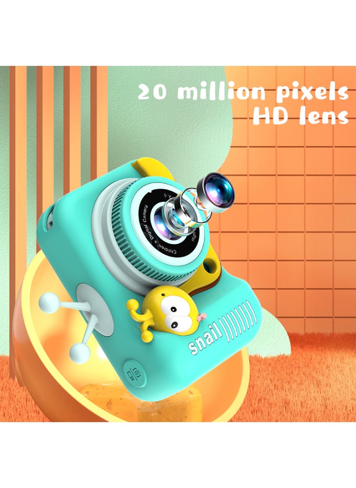 Q2 Kids Camera Toy Cartoon Snail Shaped Children Photo Video Recorder with 32G Memory Card - Green - Image 4